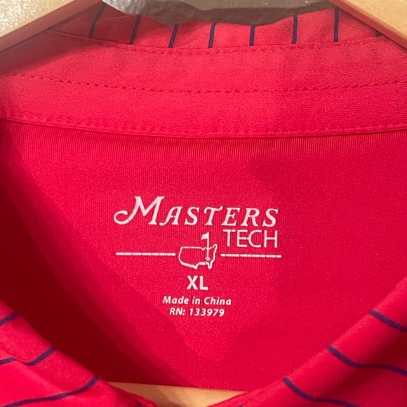 Masters Tech Red and Black Striped Polo Shirt - Size XL - Picture 3 of 4